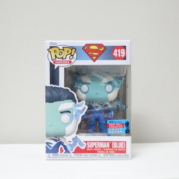 DC Superman (Blue) 2021 Fall Convention Funko Pop! #419 - Picture 1 of 4
